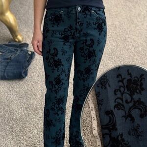 Jockey straight/skinny jeans with velvet ornate pattern
